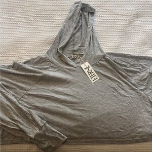 Eterne Gray Cropped Hoodie Sweatshirt